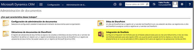 Enable OneNote Integration for Entity Step 1