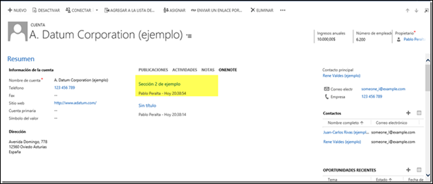 OneNote in CRM Step 4