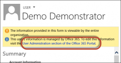 Demo user account record in CRM