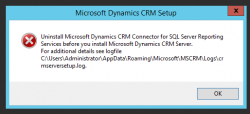 SQL Server Reporting Services Connector Uninstall Warning