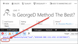 Open CRM record using console