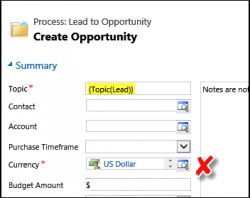 Bad currency workflow