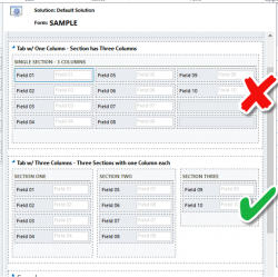 Multi-column tabs and sections