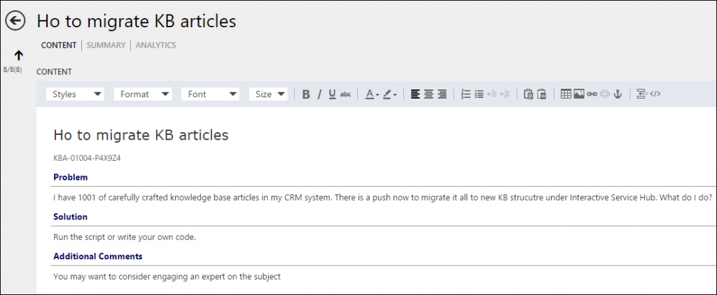 How to migrate KB article