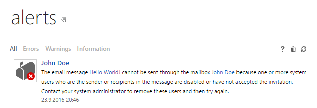 Hybrid mailbox alert
