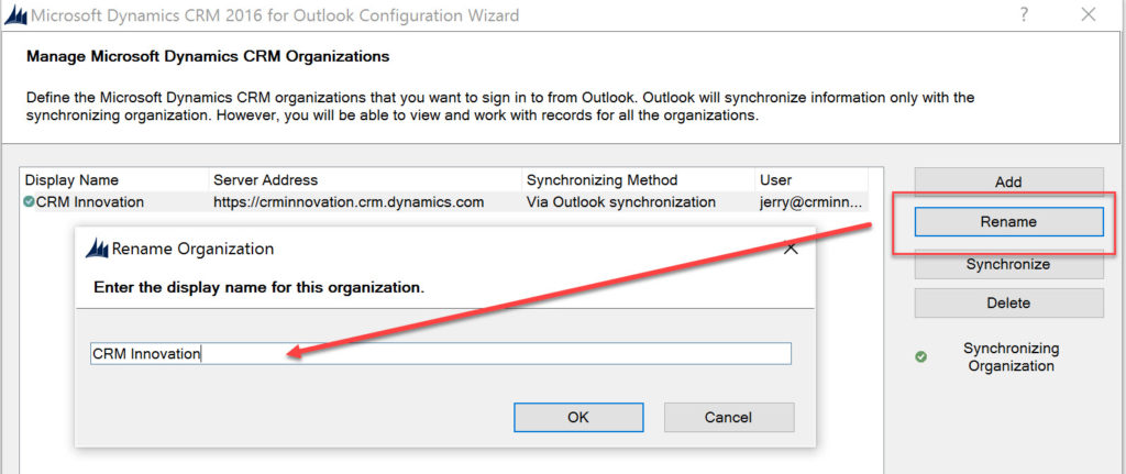 CRM Outlook Client Configuration Wizard