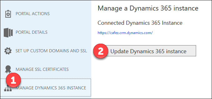 Manage Dynamics 365 instance 