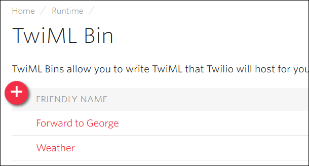 TwiML Bins
