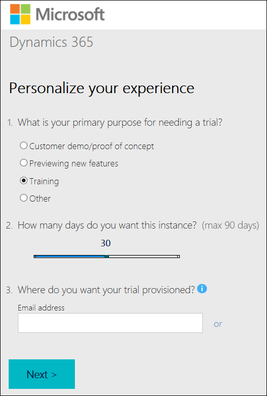 Personalise trial