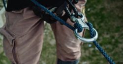 Use carabiner to connect safety harness