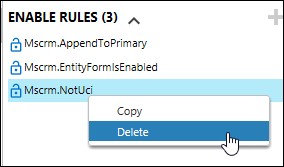 Delete the enable rule