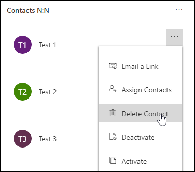 Delete Contact in N:N grid