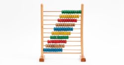 Multicolored abacus standing upright