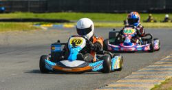 Two gokart racers on a track